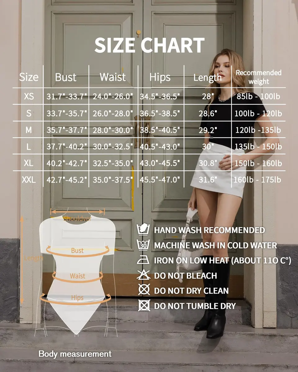 MANGOPOP Women's Bodysuit Short Sleeve Round Neck Fitted White Medium | Versatile & Chic - view 6