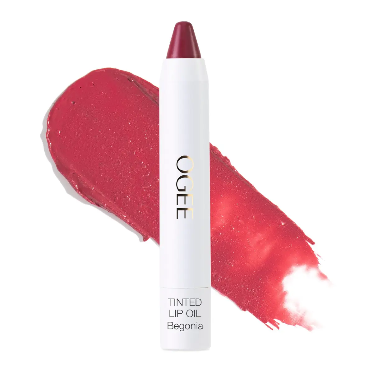 Ogee Tinted Sculpted Lip Oil - Organic Lip Stain, Balm & Color - BEGONIA | Sheer, Buildable, Organic Lip Color with Hyaluronic & Peppermint - main product image