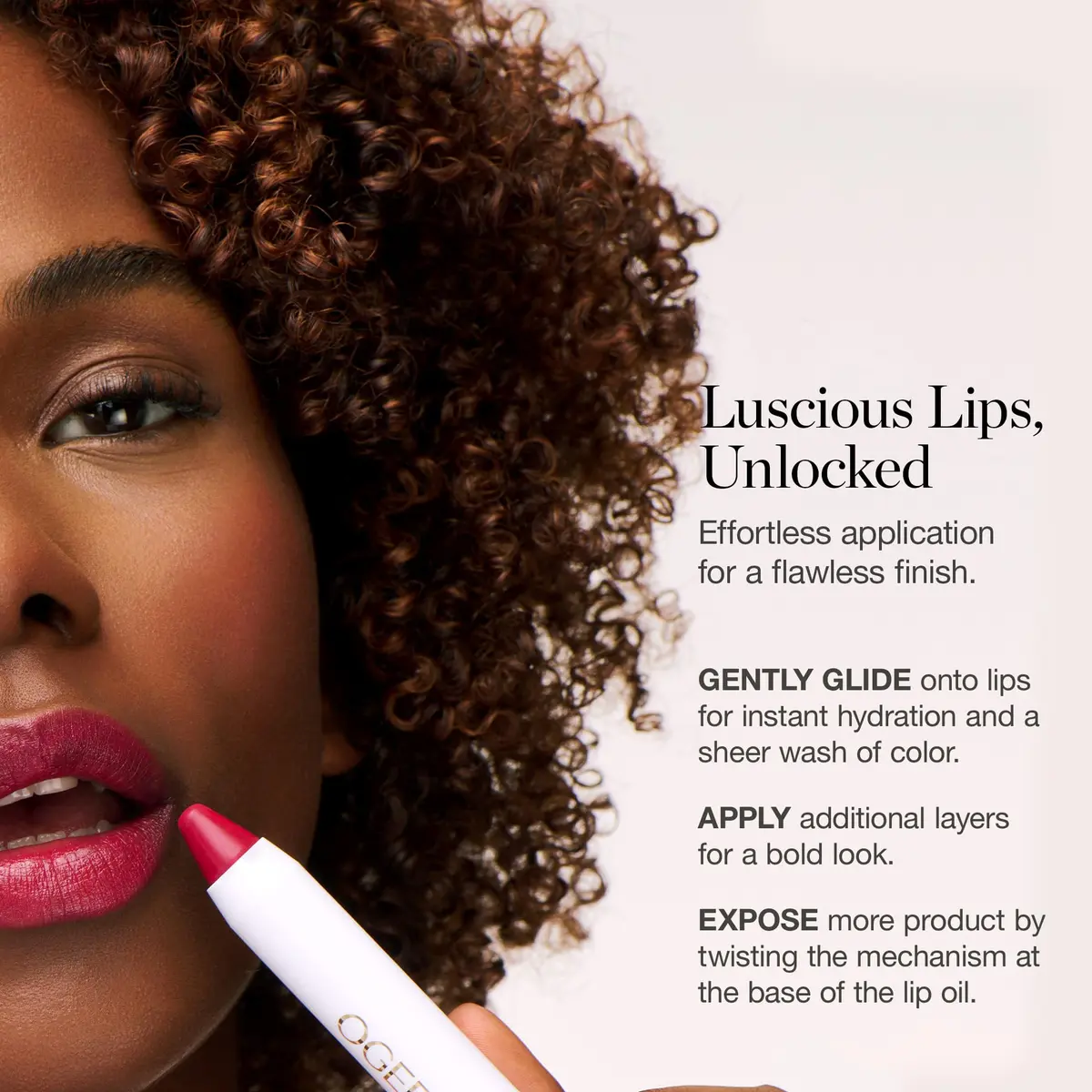 Ogee Tinted Sculpted Lip Oil - Organic Lip Stain, Balm & Color - BEGONIA | Sheer, Buildable, Organic Lip Color with Hyaluronic & Peppermint - view 6
