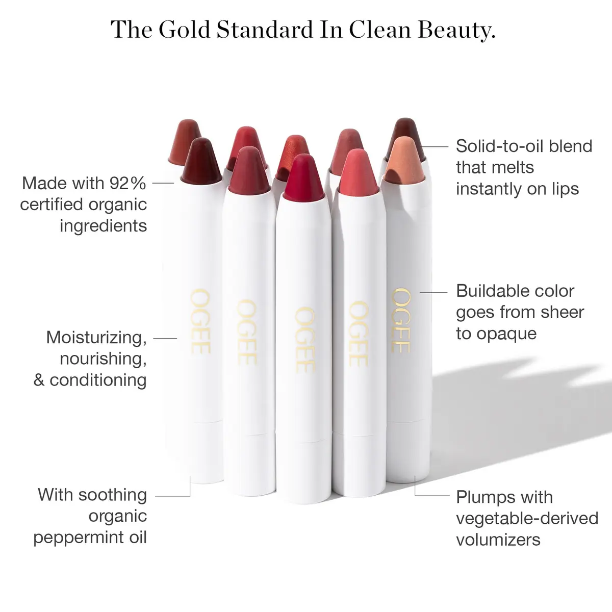 Ogee Tinted Sculpted Lip Oil - Organic Lip Stain, Balm & Color - BEGONIA | Sheer, Buildable, Organic Lip Color with Hyaluronic & Peppermint - view 4