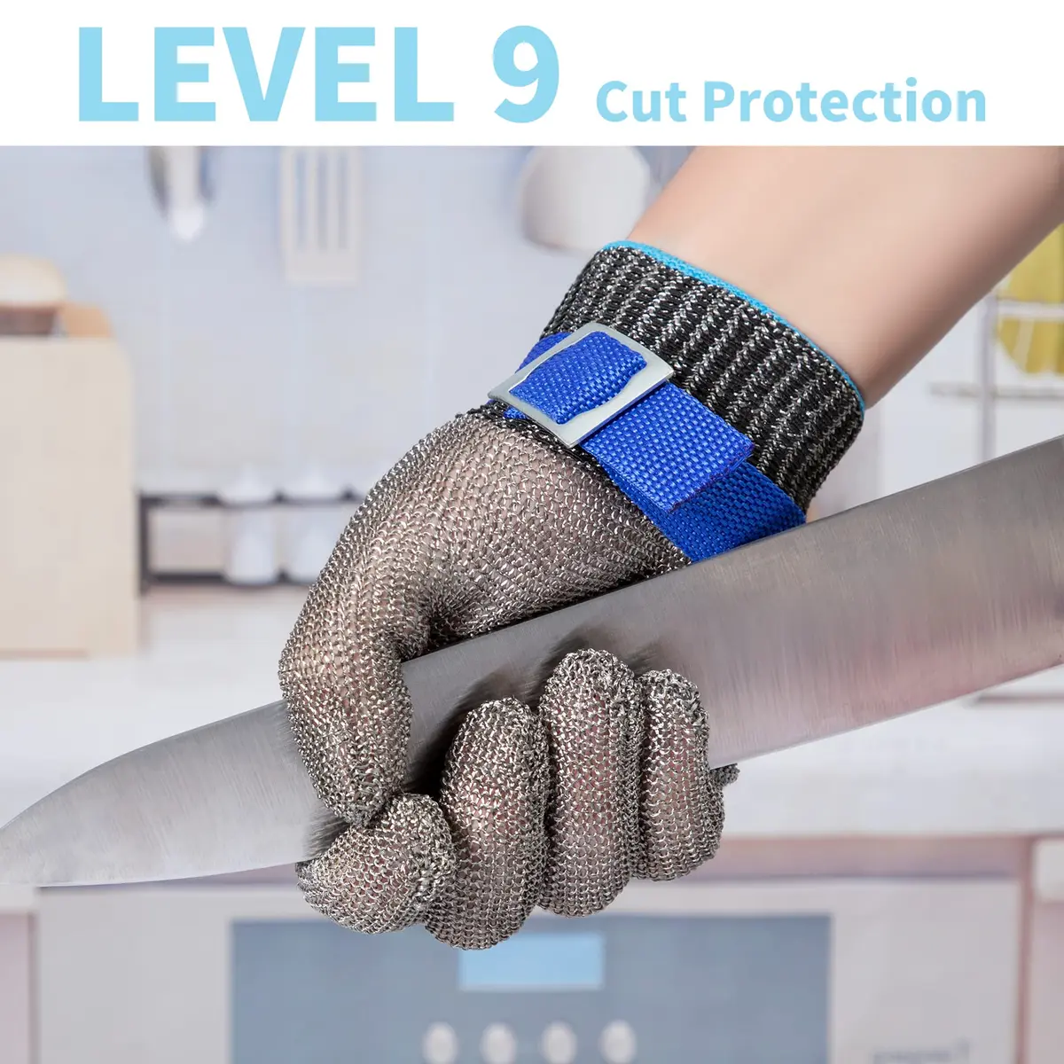 ARCLIBER Level 9 Cut Resistant Glove Stainless Steel Wire Mesh | Food Safe, Ambidextrous, Reusable (X-Large Pack of 1) - view 2