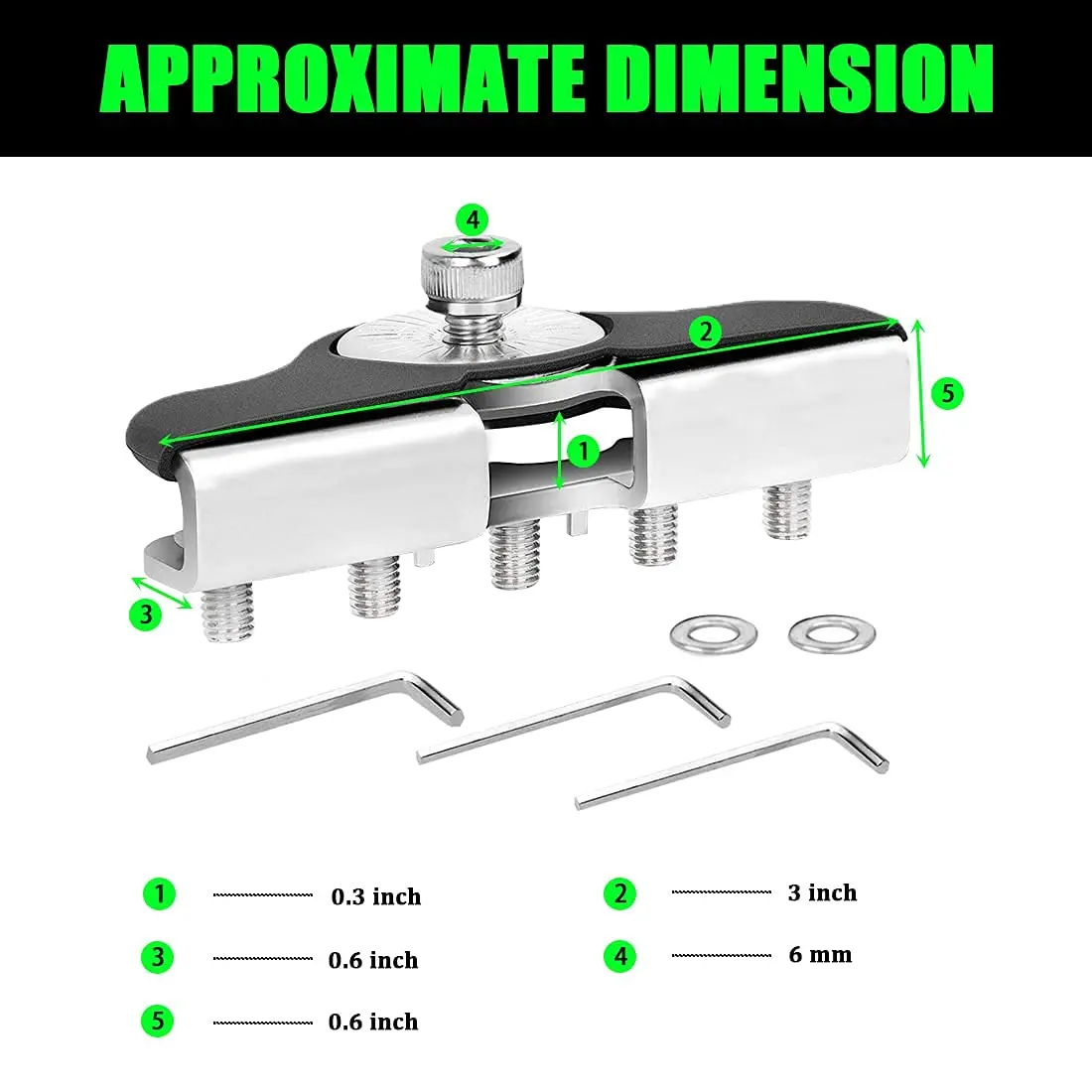 Chelhead Stainless Steel Light Bar Mount Brackets | No-Drill Hood Clamp for Off-Road Vehicles (70-120c) - view 5