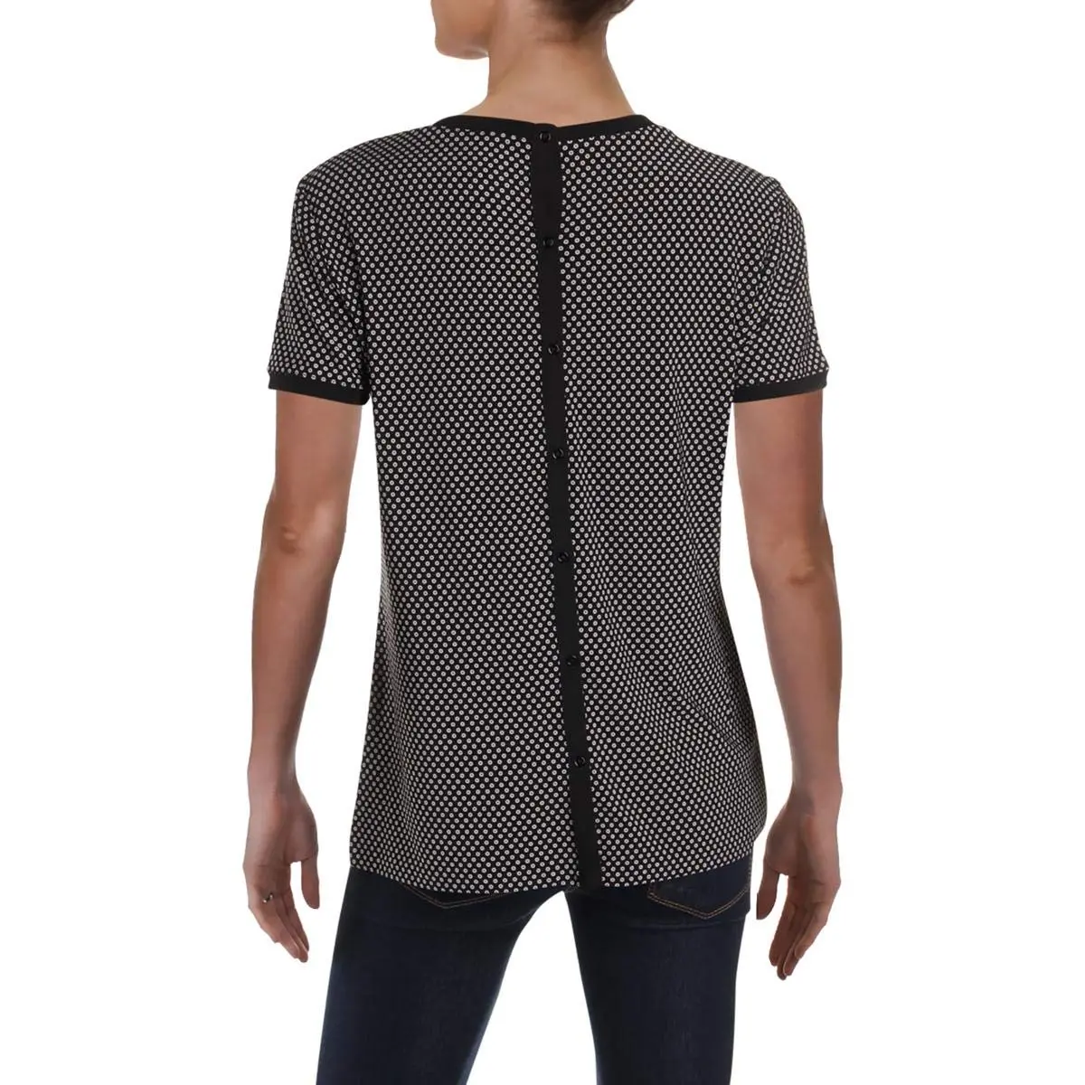 Anne Klein Women's Button Back Top Shirt, XXS | Soft Knit Fabric & Button Back Detail - view 2
