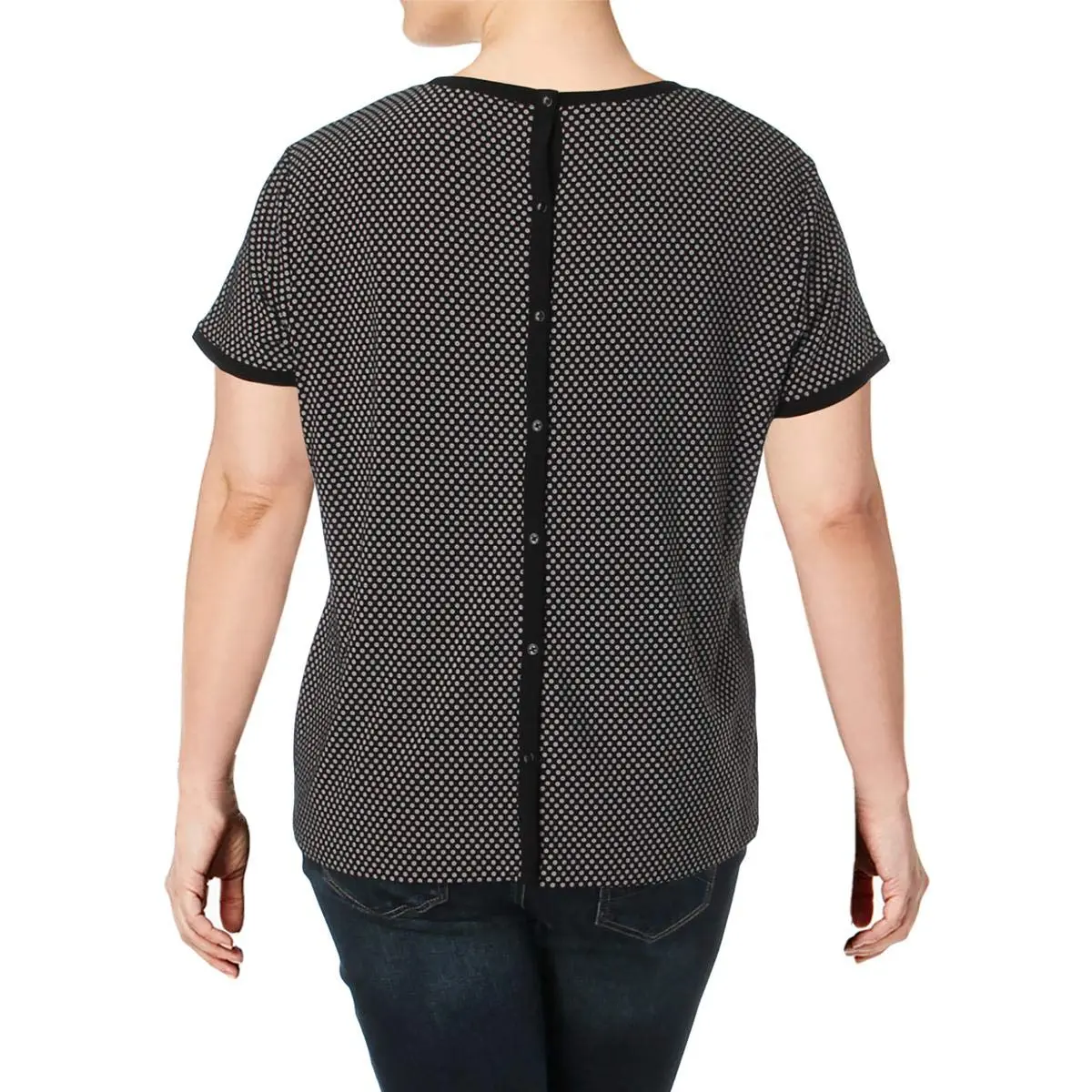 Anne Klein Women's Button Back Top Shirt, XXS | Soft Knit Fabric & Button Back Detail - view 3