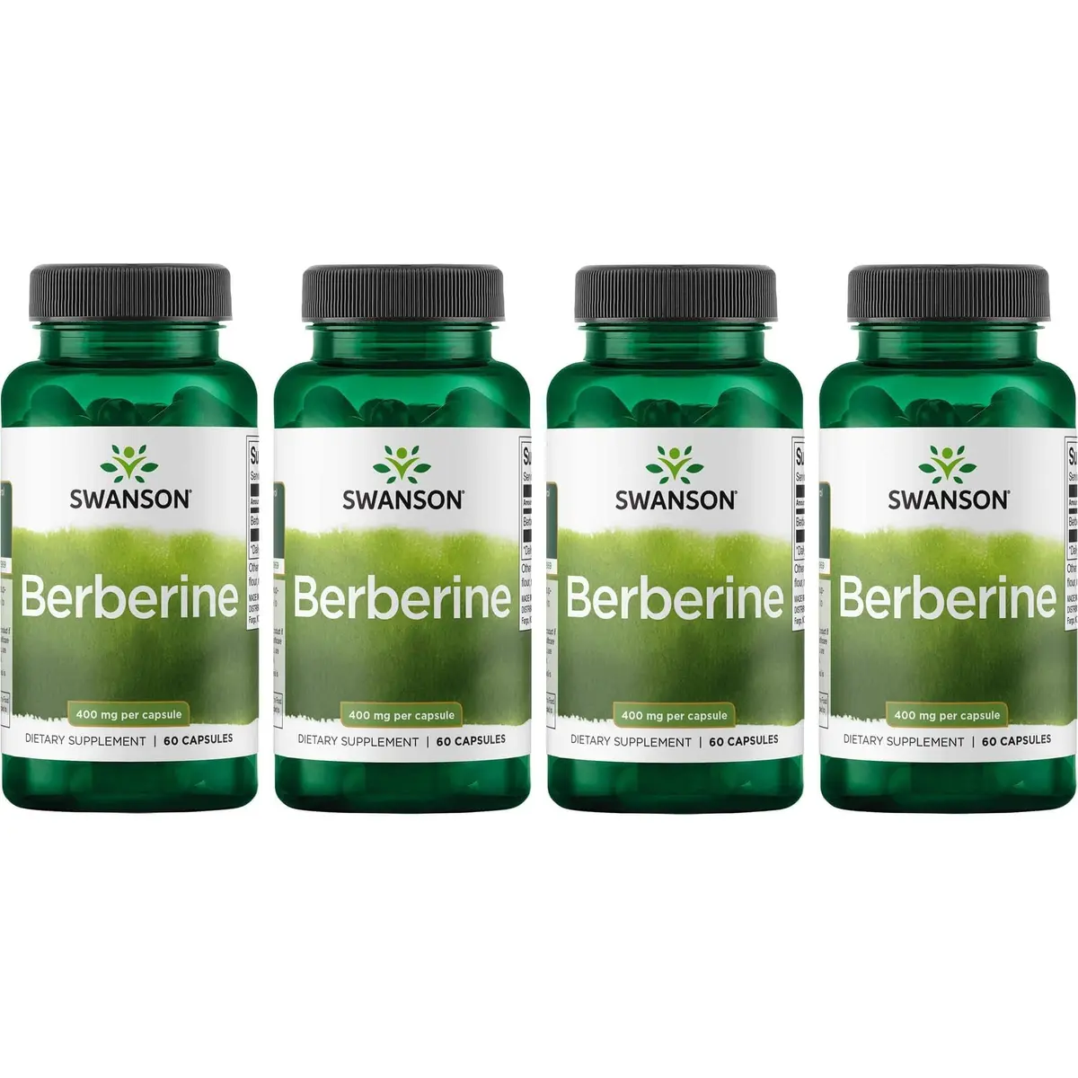 Swanson Berberine HCl Metabolic Health 400 mg Vegan Capsules 240 Count (Pack of 4) | Supports Cardiovascular & Metabolic Health - main product image