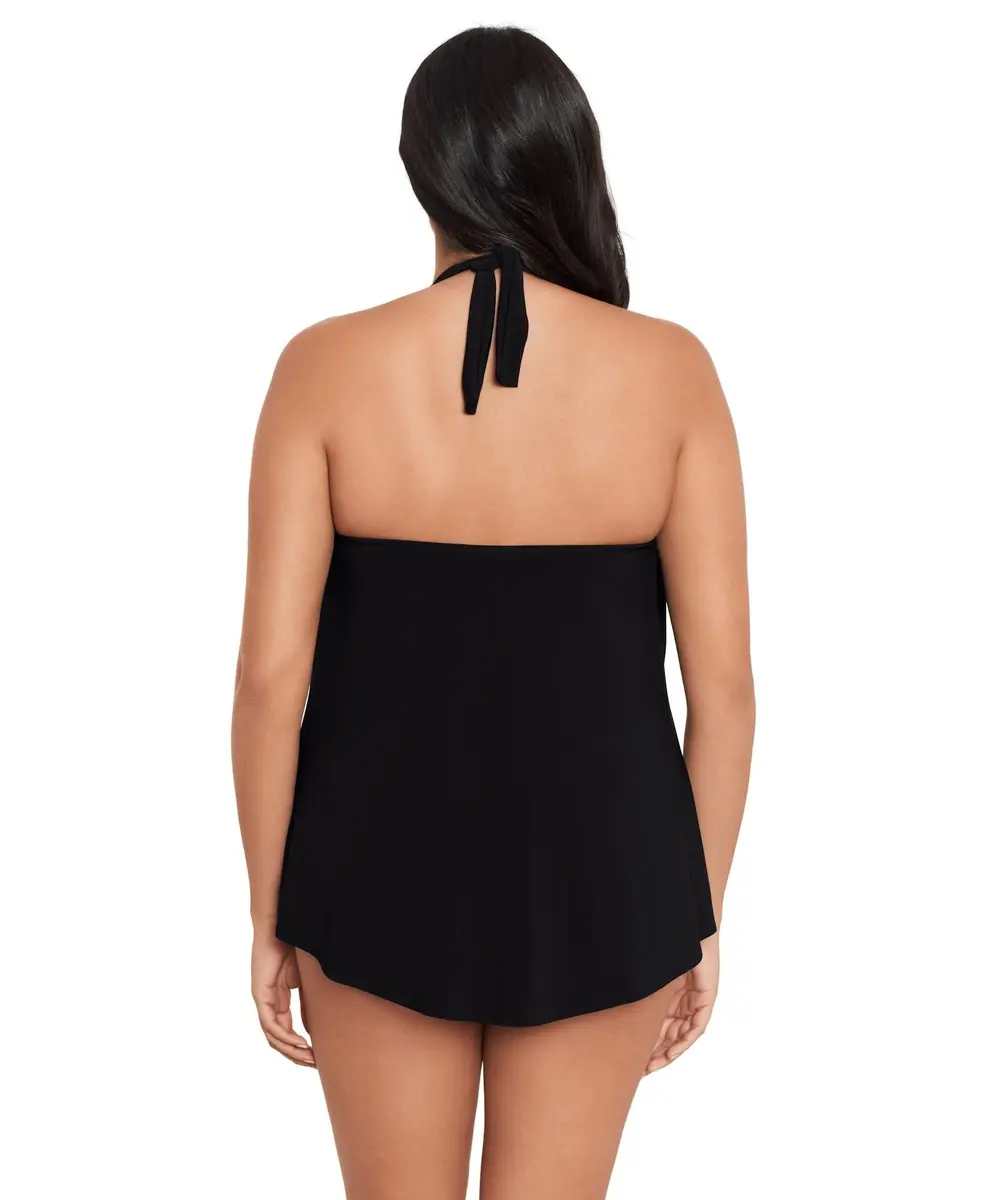MagicSuit Women's Swimwear DD-Cup Solid Sophie Cowl Neck Underwire Bra High Low Hem Tankini Top, Black, 14 | Flattering, Supportive & Long-Lasting - view 4