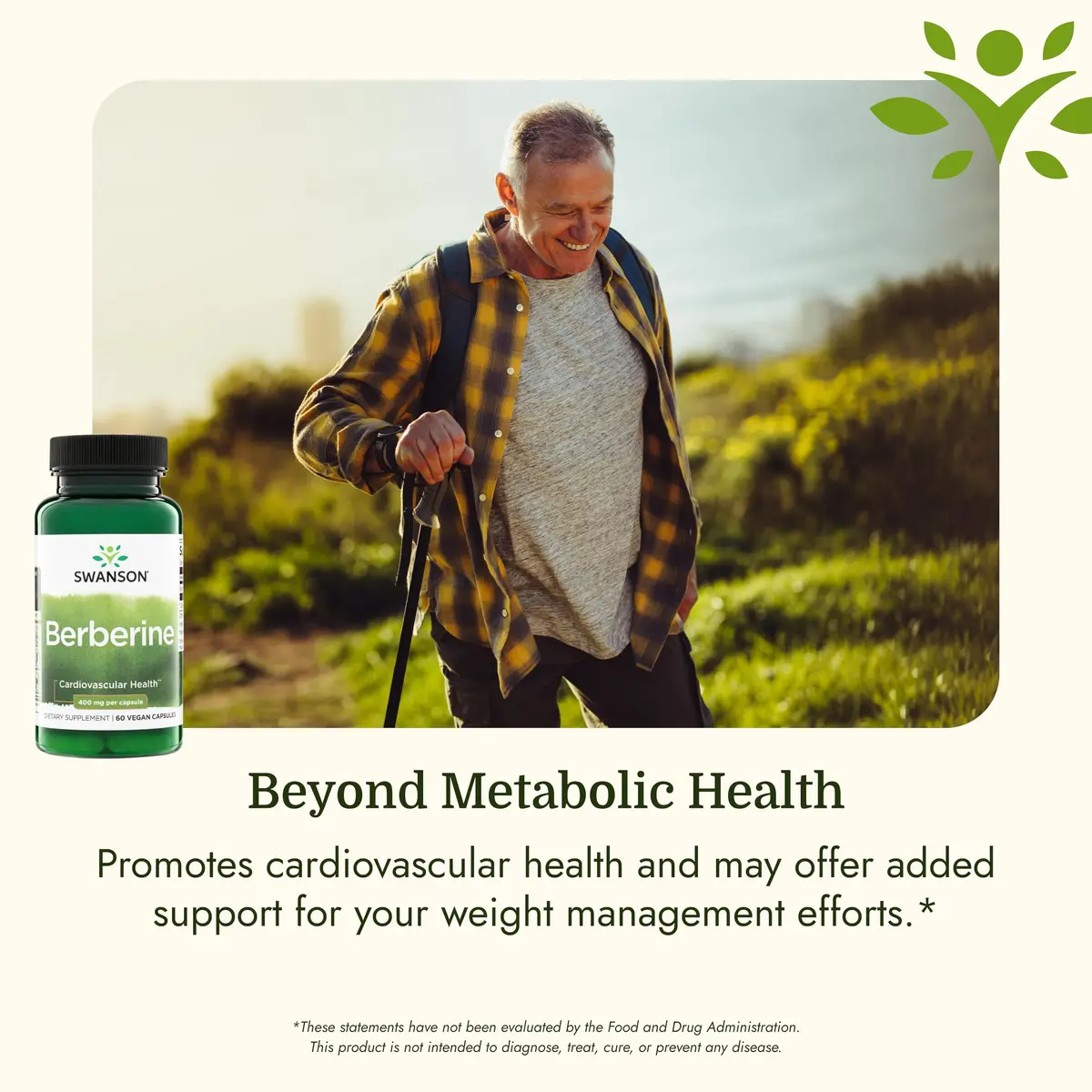 Swanson Berberine HCl Metabolic Health 400 mg 120 Vegan Capsules (60 Count Pack of 2) | Supports Cardiovascular & Metabolic Health - view 5