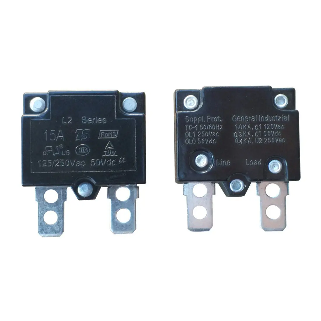 JIARUIXIN Circuit Breaker 2-Pack 15A 125/250Vac 12V Dual Drive | Overload Protection for Kids Ride On Toys - view 2