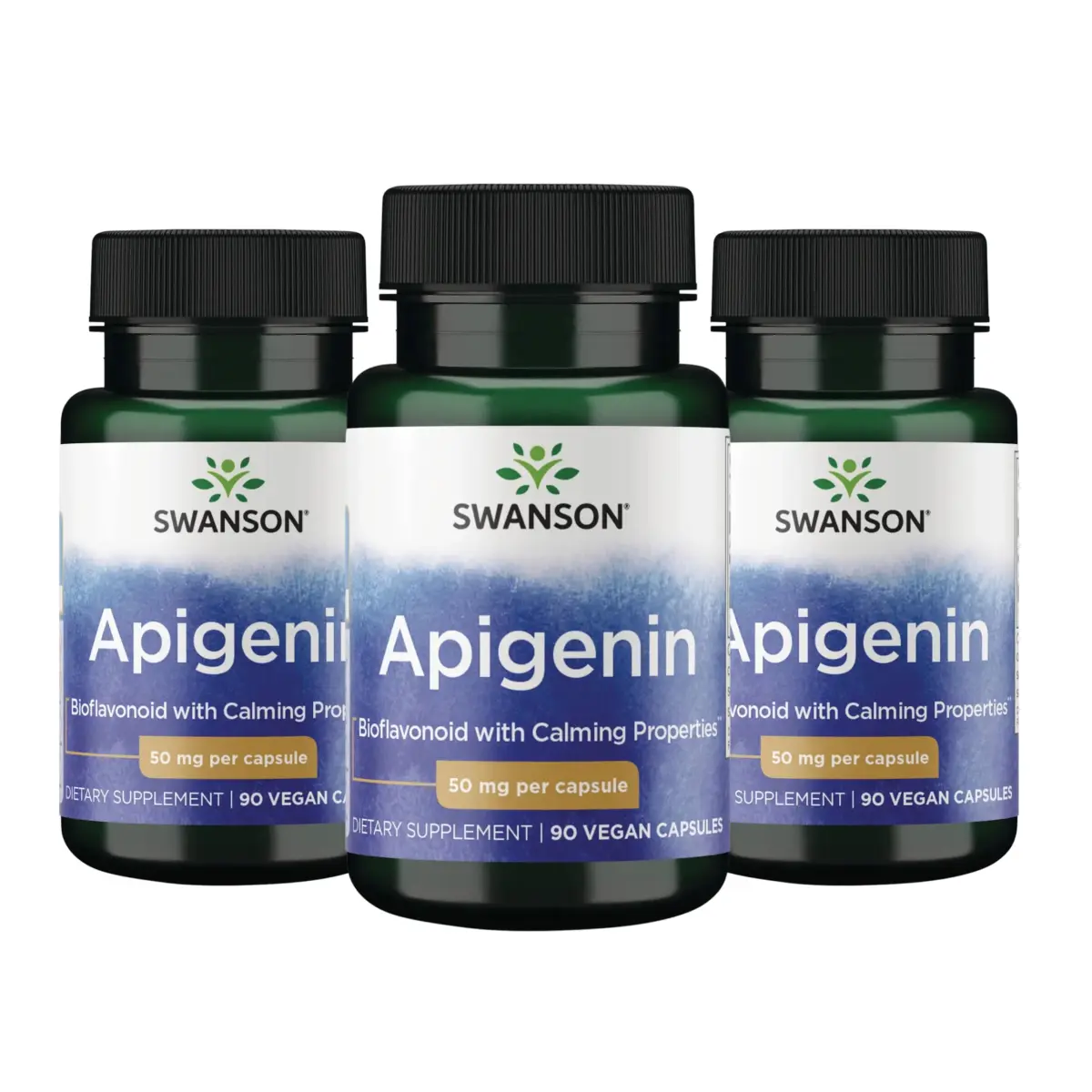 Swanson Apigenin Bioflavonoid 50 mg Vegan Capsules 270 Count (90 Count Pack of 3) | Natural Sleep & Stress Support - main product image