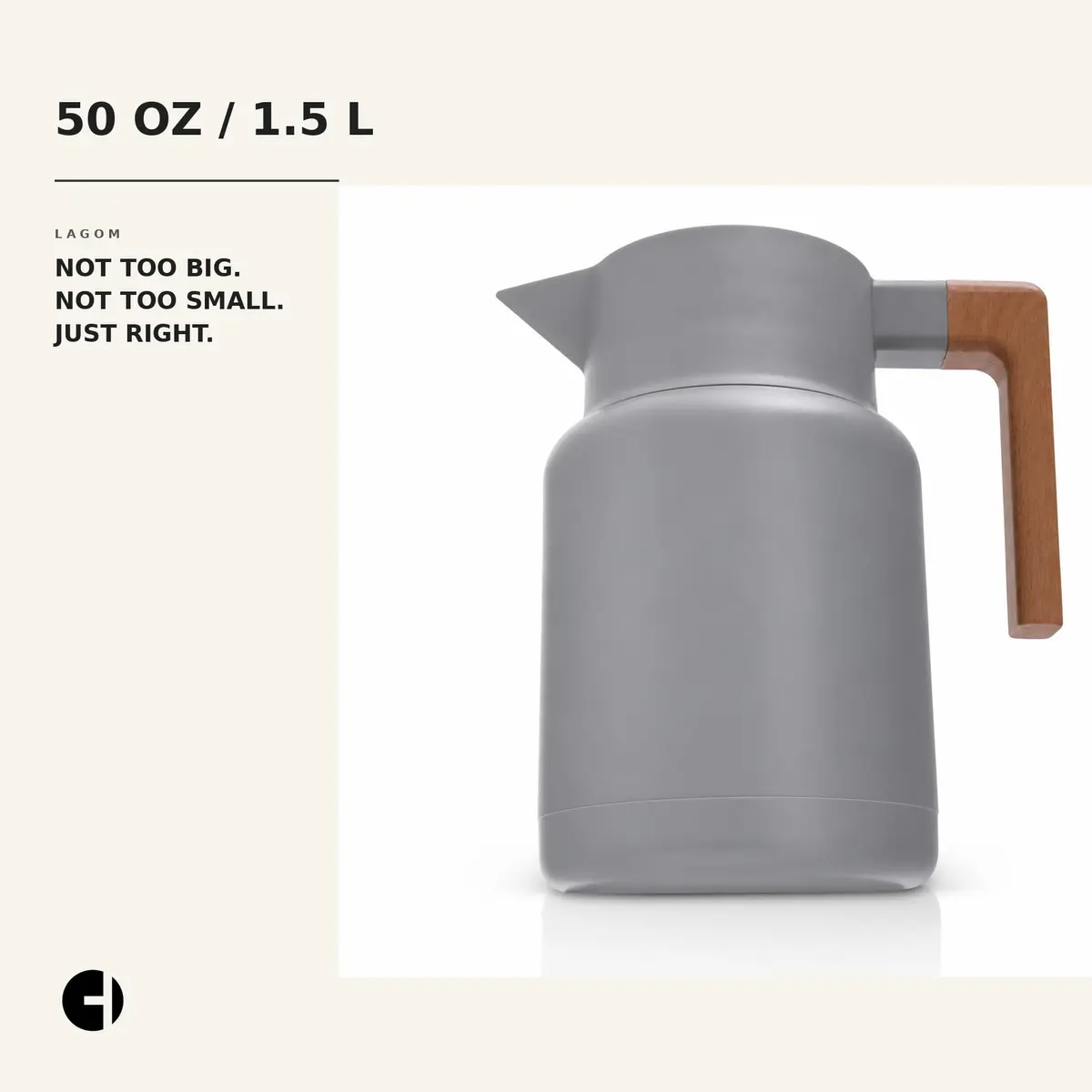 HASTINGS COLLECTIVE Thermal Coffee Carafe 50 Oz | Insulated Stainless Steel, Tea Infuser, Gray - view 7