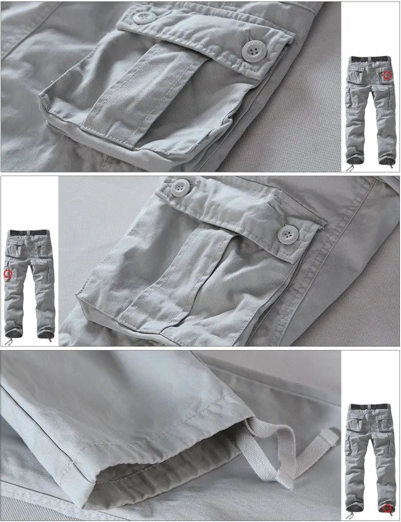 Match Men's Casual Cargo Pants 40 | Regular Fit, 100% Cotton, Dark Gray - view 5