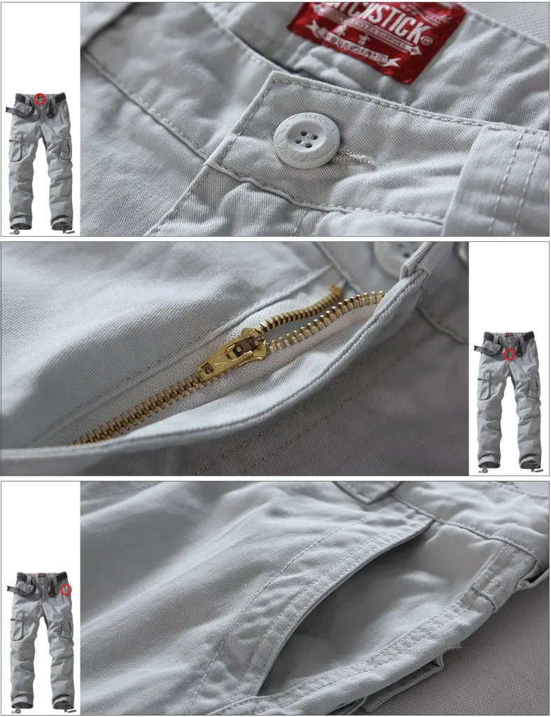 Match Men's Casual Cargo Pants 40 | Regular Fit, 100% Cotton, Dark Gray - view 4