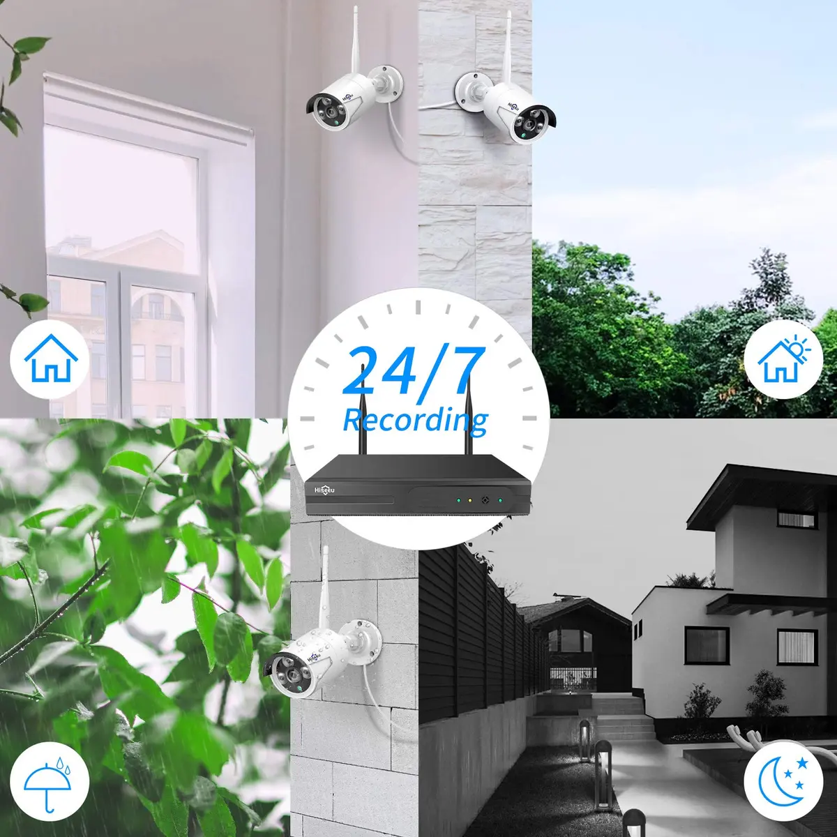 Hiseeu 5MP Wireless Security Camera System with 4 Cameras & 500GB HDD | 24/7 HD Night Vision Weatherproof Surveillance - view 8