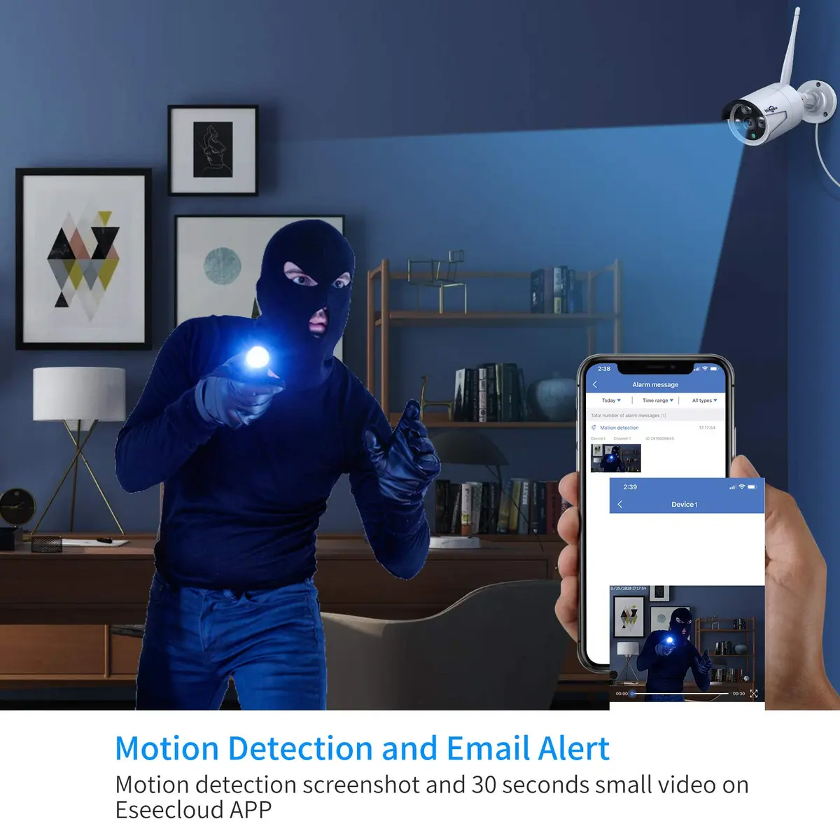 Hiseeu 5MP Wireless Security Camera System with 4 Cameras & 500GB HDD | 24/7 HD Night Vision Weatherproof Surveillance - view 3