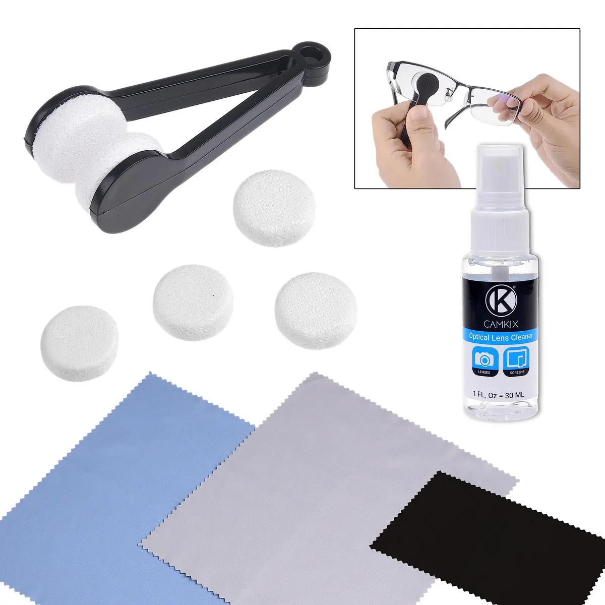 CamKix Eyeglasses Cleaning Kit with Spray & Microfiber Cloths | Scratch-Free, Streak-Free - view 7