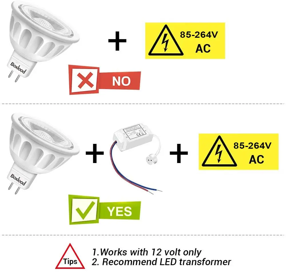 Boxlood MR16 LED Bulbs 5W GU5.3 450LM 12V | Cool White Non-Dimmable 10 Pack - view 5