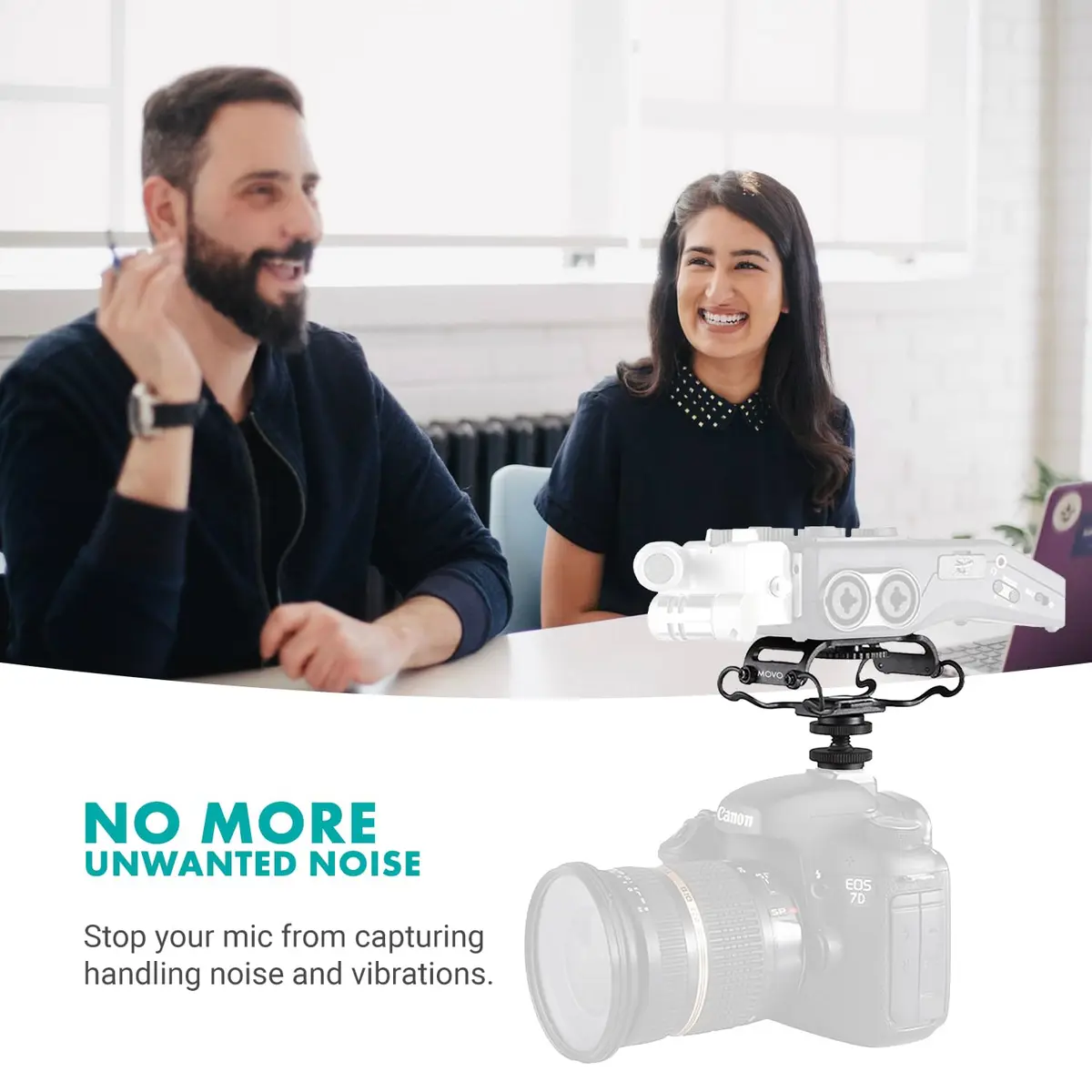 Movo SMM5-B Universal Microphone Shock Mount 55g | Reduces Handling Noise for Content Creators - view 2