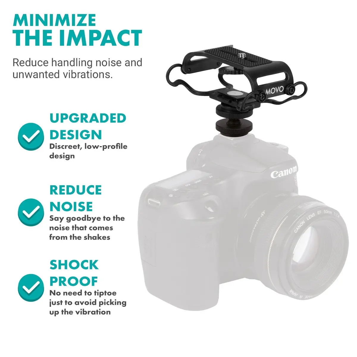Movo SMM5-B Universal Microphone Shock Mount 55g | Reduces Handling Noise for Content Creators - view 3
