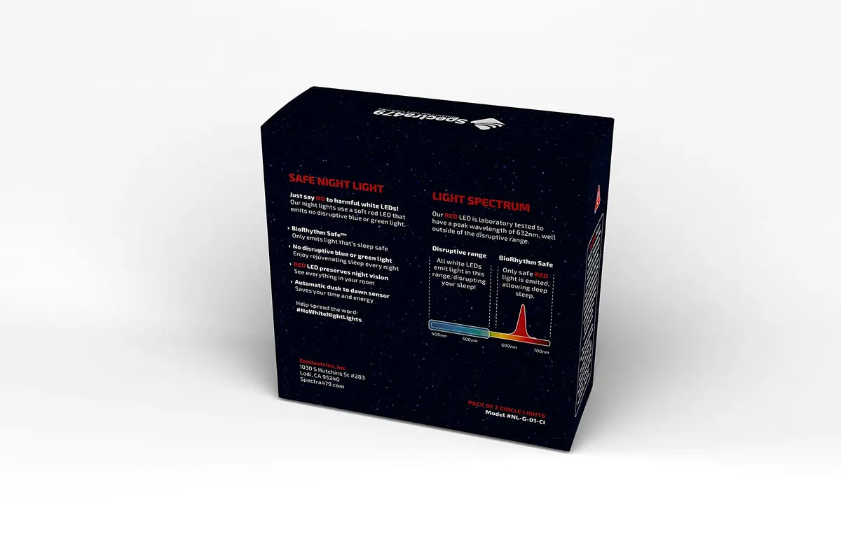 Spectra479 Red LED Night Light for Bedrooms & Bathrooms | BioRhythm Safe Circle - view 8