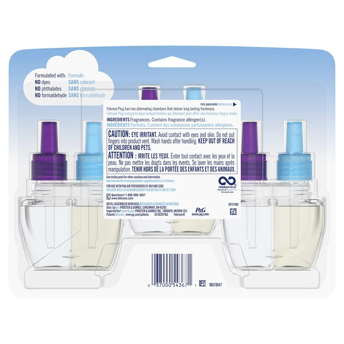 Febreze Plug Air Freshener Oil Refill, Lavender Scent, 3 Count (Pack of 1) | Cleans Odors for 1200 Hours - view 2
