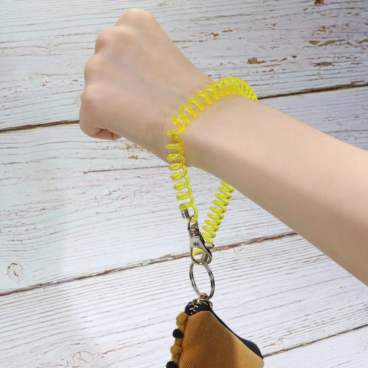 Mini Skater 6Pcs Spiral Retractable Spring Coil Keychain | Theftproof & Stretch Cord - view 5