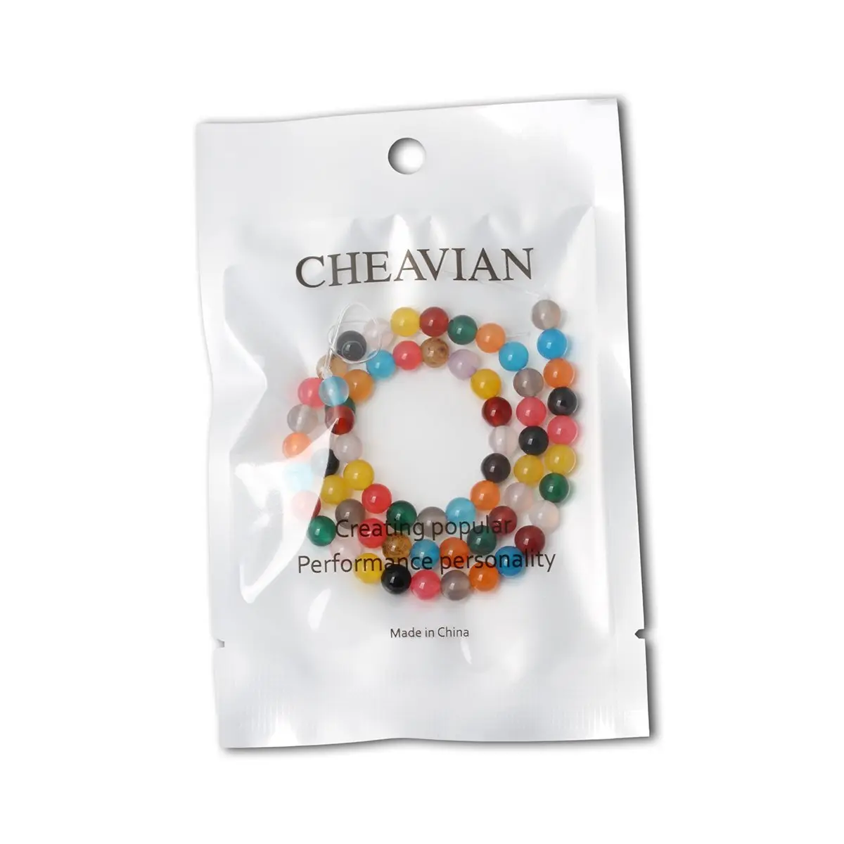 CHEAVIAN 60PCS 6mm Colorful Agate Gemstone Round Loose Beads for Jewelry Making 15" - view 5