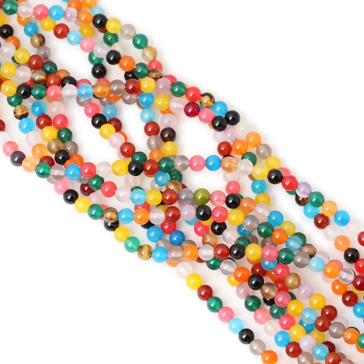 CHEAVIAN 60PCS 6mm Colorful Agate Gemstone Round Loose Beads for Jewelry Making 15" - view 4