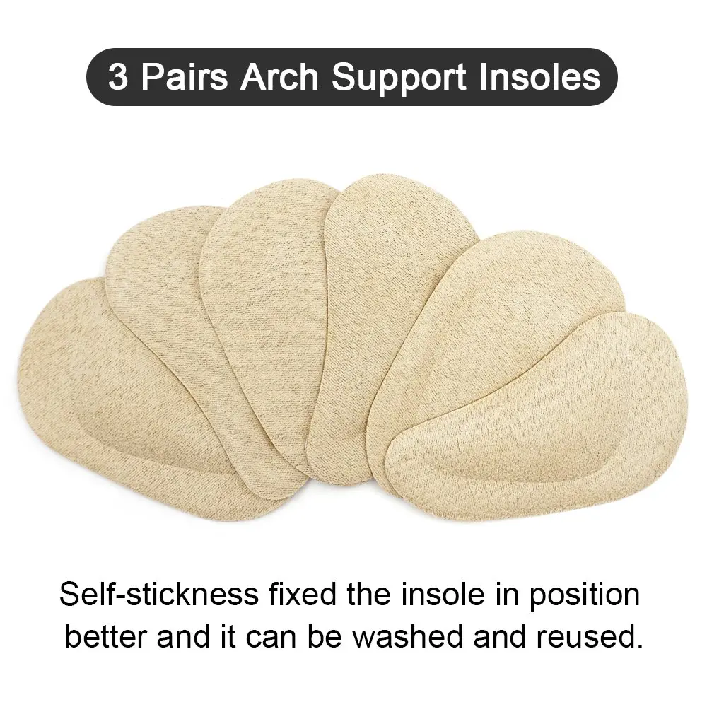Dr. Foot Gel Arch Support Shoe Insoles for Flat Feet | High Arch, Plantar Fasciitis Relief, 3 Pairs - view 2