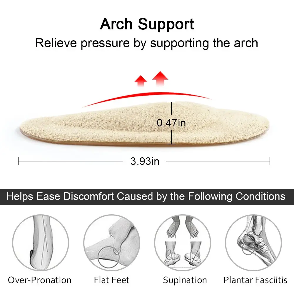 Dr. Foot Gel Arch Support Shoe Insoles for Flat Feet | High Arch, Plantar Fasciitis Relief, 3 Pairs - view 3