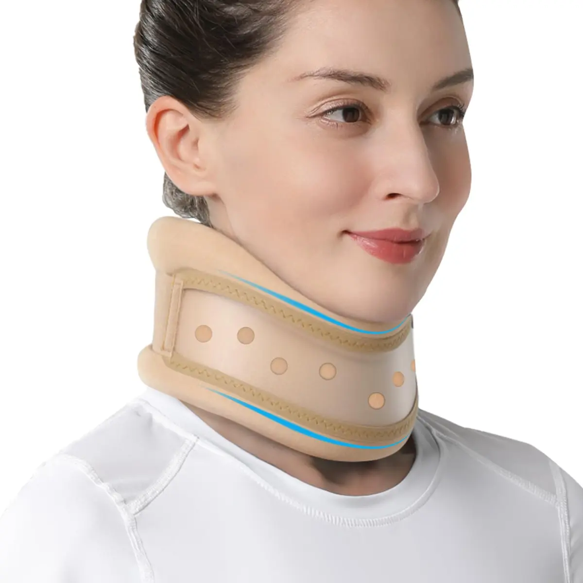 Velpeau Neck Brace for Neck Pain Support - Soft Cervical Collar for Sleeping, Support & Relief (Khaki, M: 11.5-14"/3") - main product image