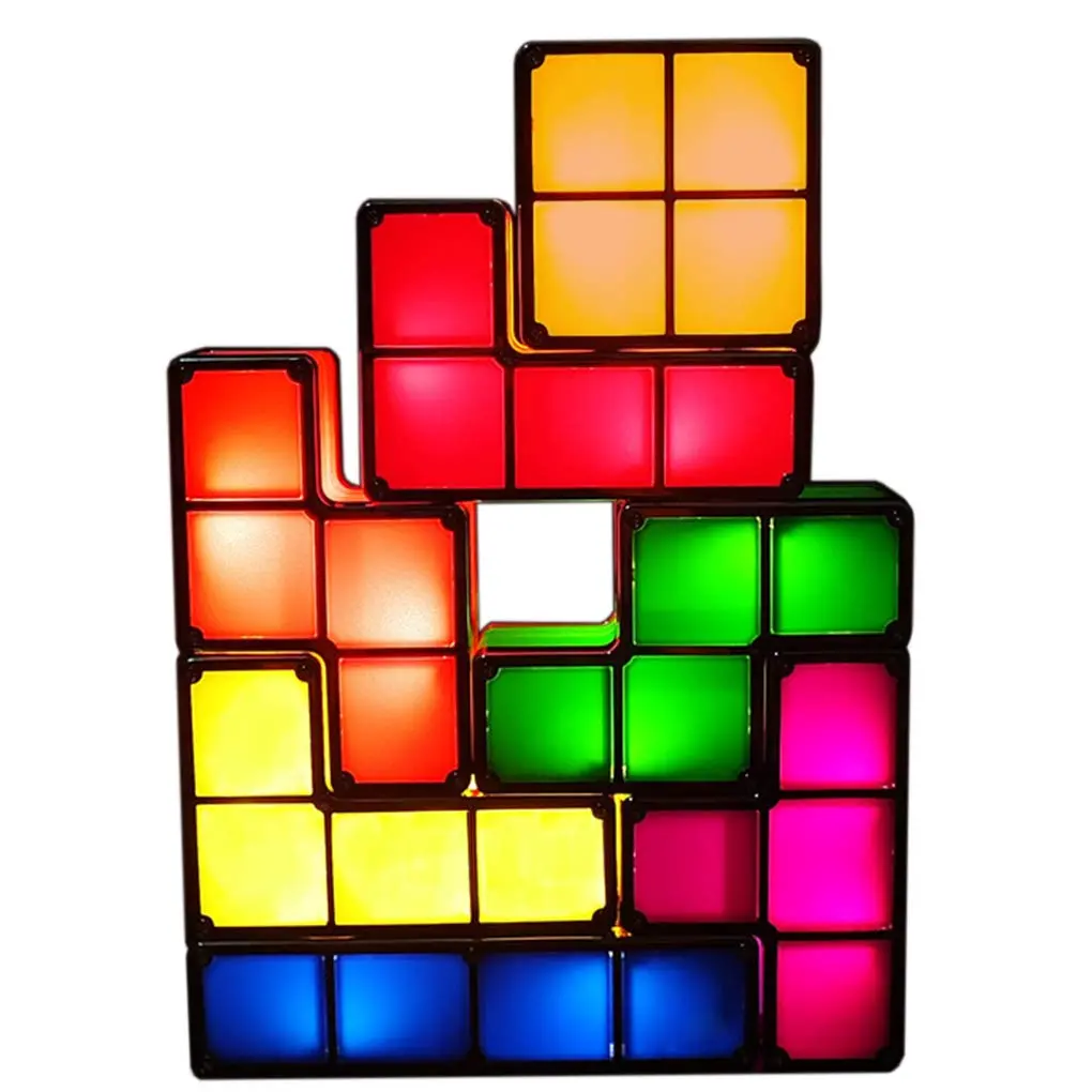 Bitopbi 7 PCS Stackable Night Light 3D Puzzles Toy 7 Colors LED Novelty Desk Lamp for Teens & Adults - main product image