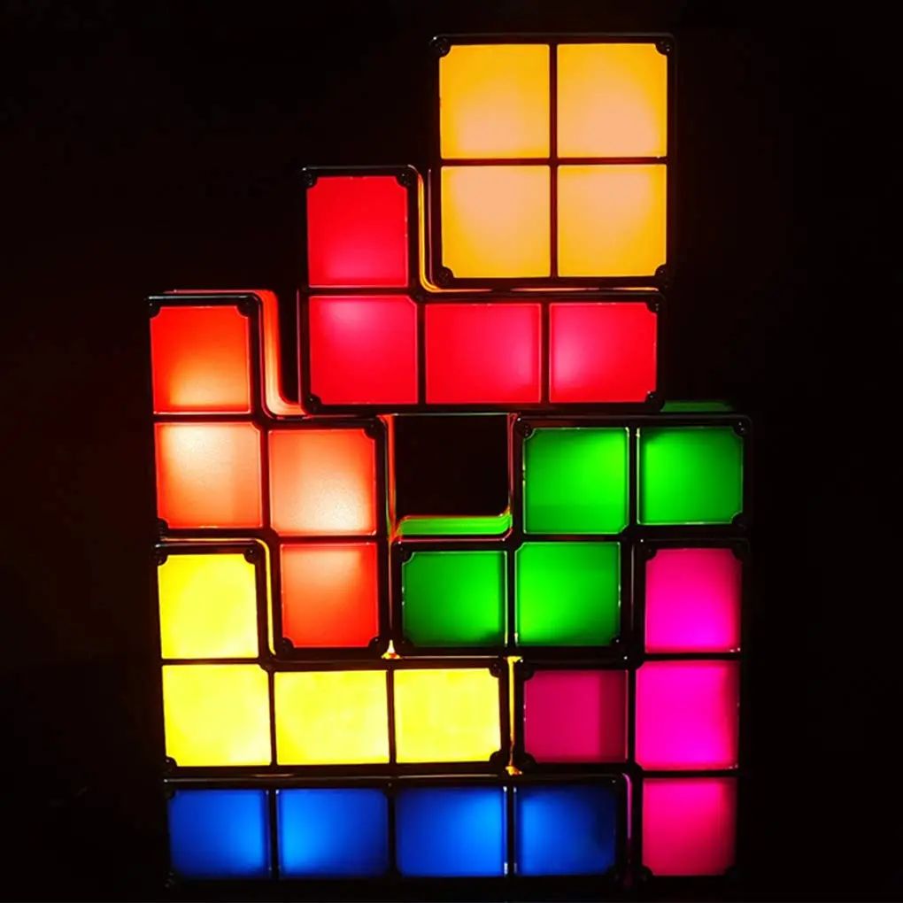 Bitopbi 7 PCS Stackable Night Light 3D Puzzles Toy 7 Colors LED Novelty Desk Lamp for Teens & Adults - view 2