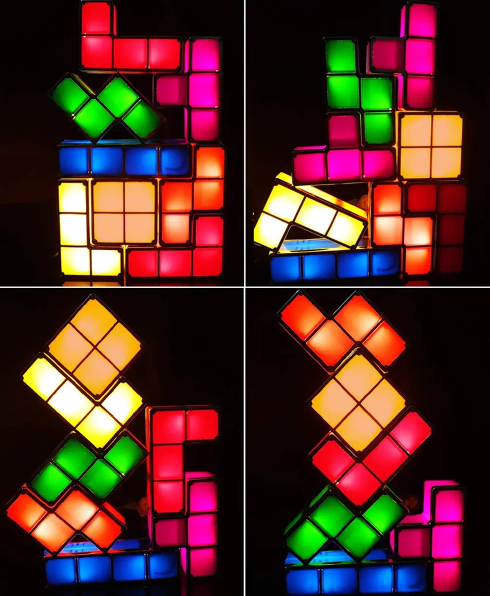 Bitopbi 7 PCS Stackable Night Light 3D Puzzles Toy 7 Colors LED Novelty Desk Lamp for Teens & Adults - view 3