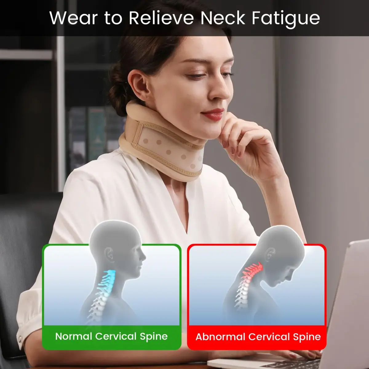Velpeau Khaki Dual-Purpose Cervical Collar Neck Brace X-Large for Neck Pain and Support - view 4