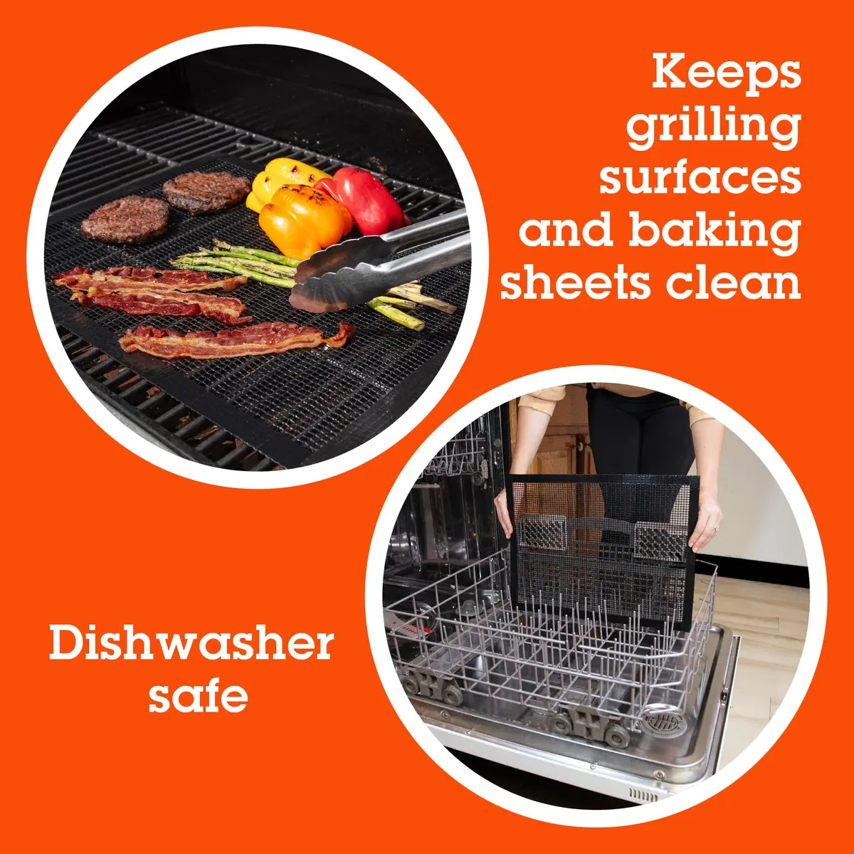Camerons Heavy Duty Non-Stick Grilling Mesh Sheet 13.5" x 18" (2-Pack) | Reusable BBQ Mat for Gas, Charcoal, Oven Grills - view 5