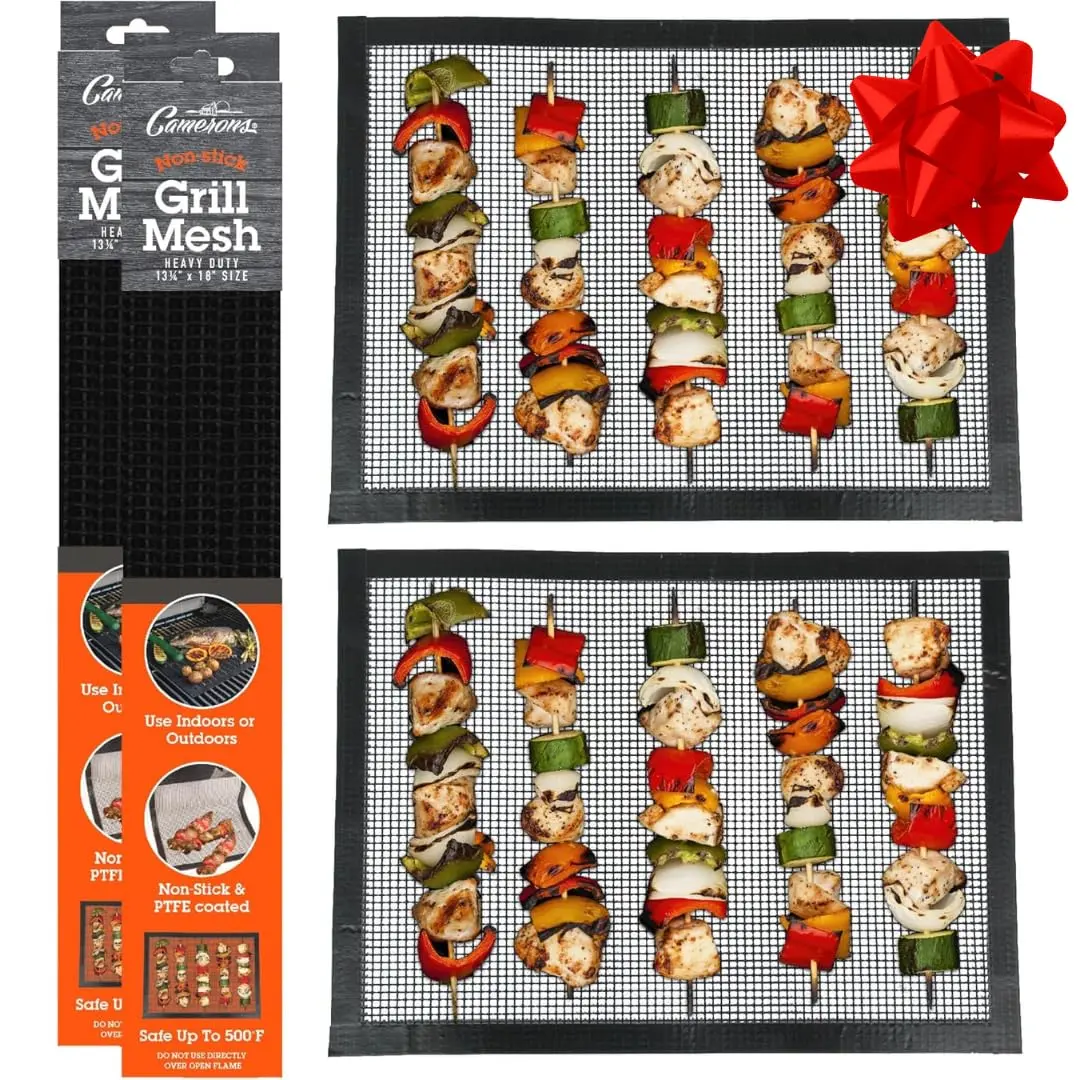 Camerons Heavy Duty Non-Stick Grilling Mesh Sheet 13.5" x 18" (2-Pack) | Reusable BBQ Mat for Gas, Charcoal, Oven Grills - view 8