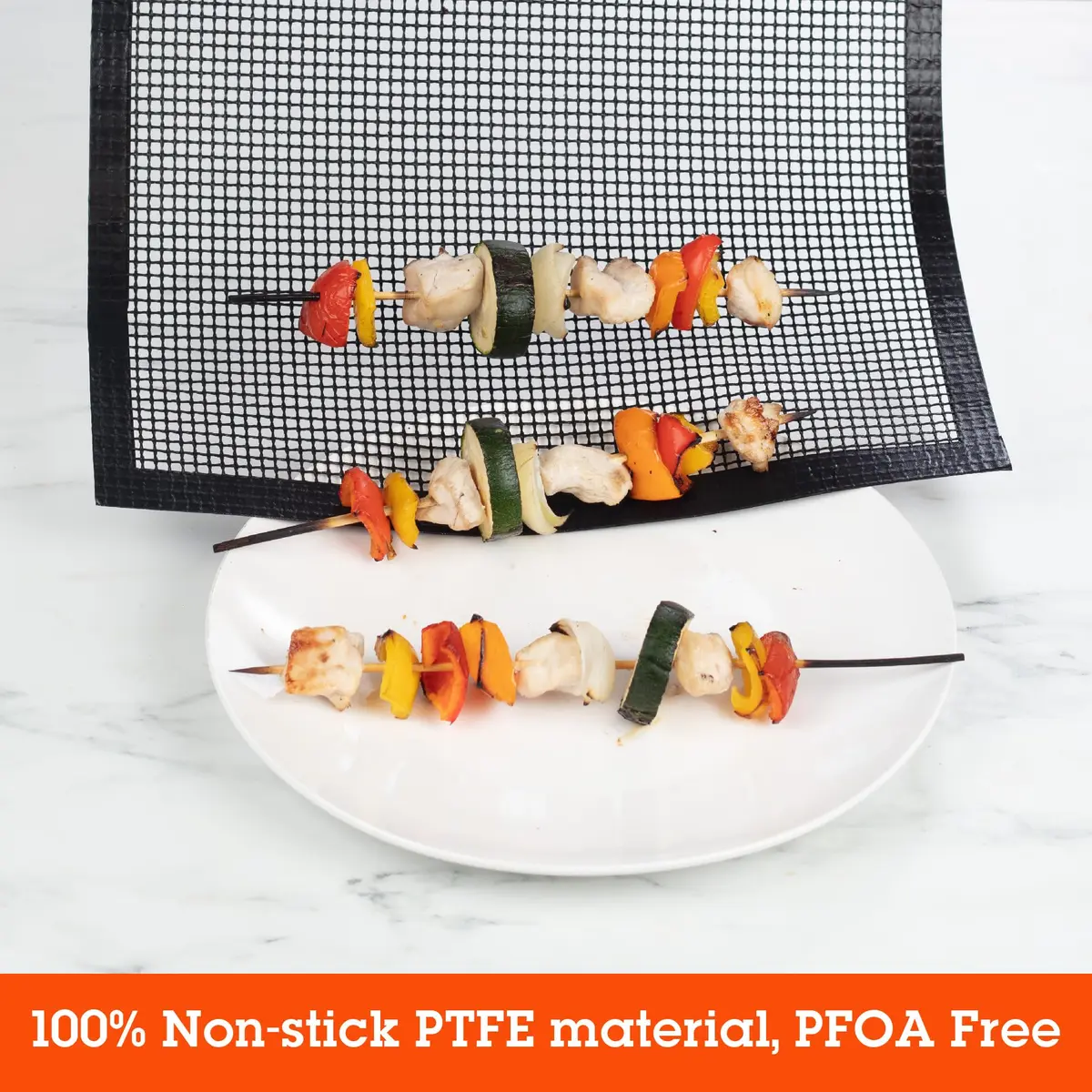 Camerons Heavy Duty Non-Stick Grilling Mesh Sheet 13.5" x 18" (2-Pack) | Reusable BBQ Mat for Gas, Charcoal, Oven Grills - view 2