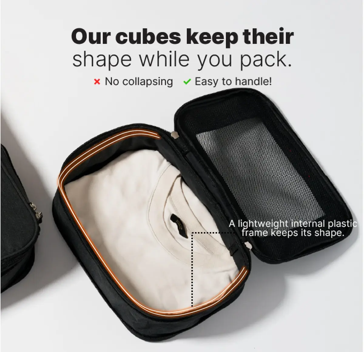 LeanTravel Premium Compression Packing Cubes for Travel - Suitcase Organizer Bags with Double Zipper & Breathable Mesh Panel - Space Saving Carry On Luggage Essentials (6-Pack, Grey, Black, Brown) - view 4