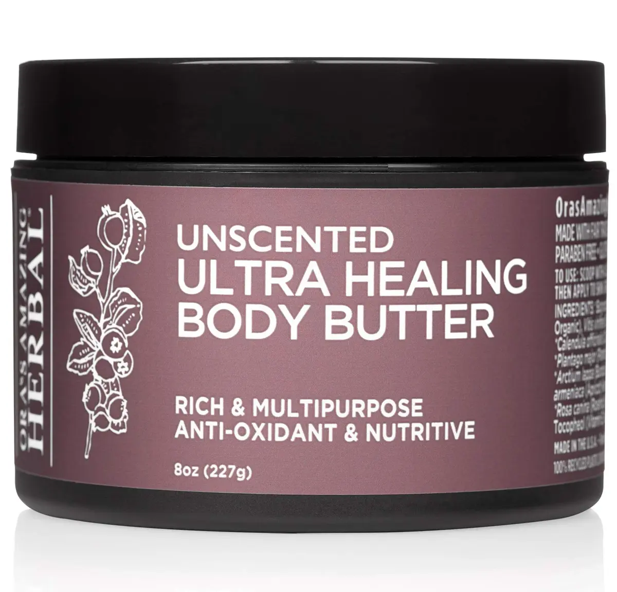 Ora's Herbal Unscented Ultra Healing Body Butter for Dry Skin, Shea, 8oz | Deep Moisturizer with Botanical Oils - main product image