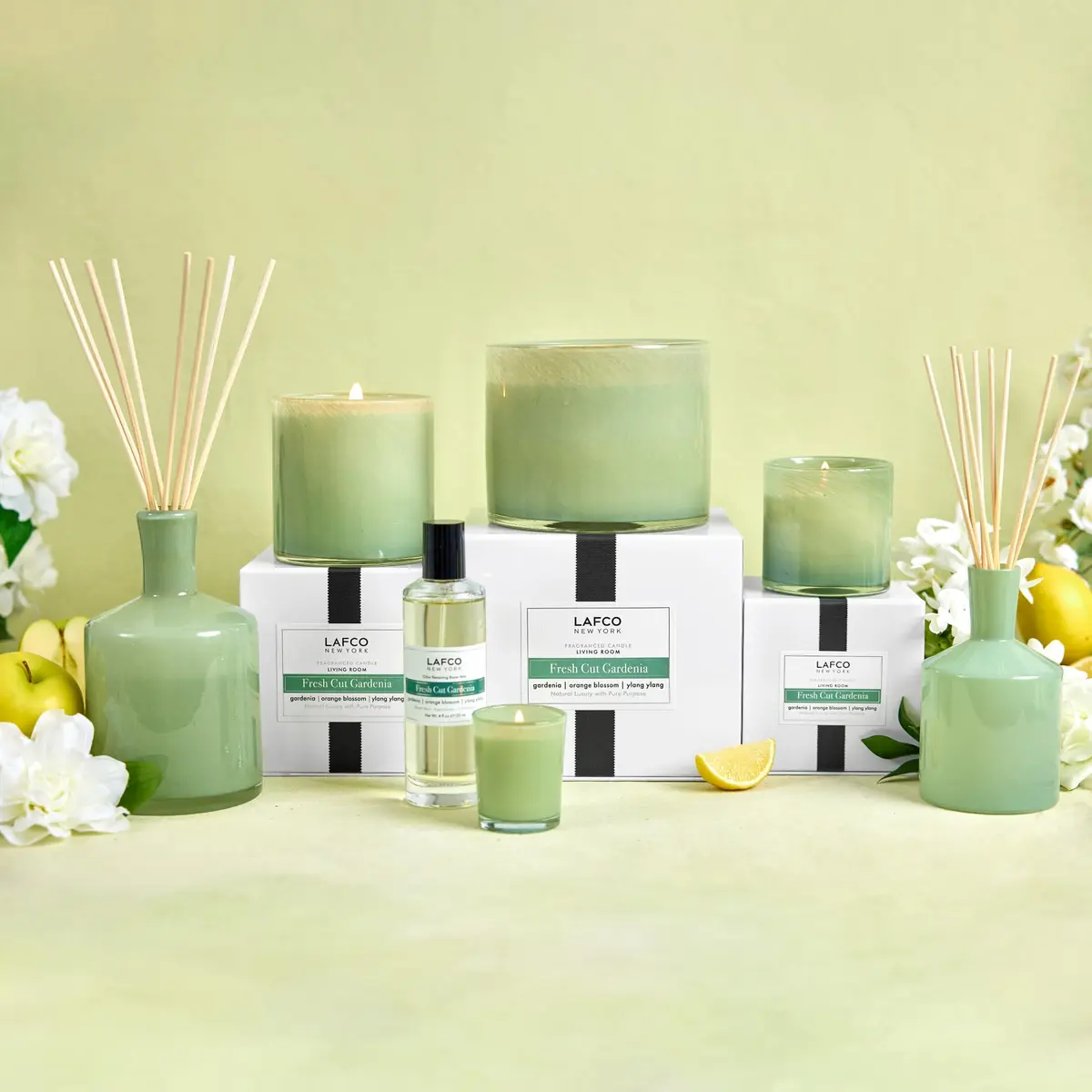 LAFCO NEW YORK 3-Wick Candle, Fresh Cut Gardenia - 30 oz | Long-Lasting Floral Scent, Reusable Glass Vessel - view 6