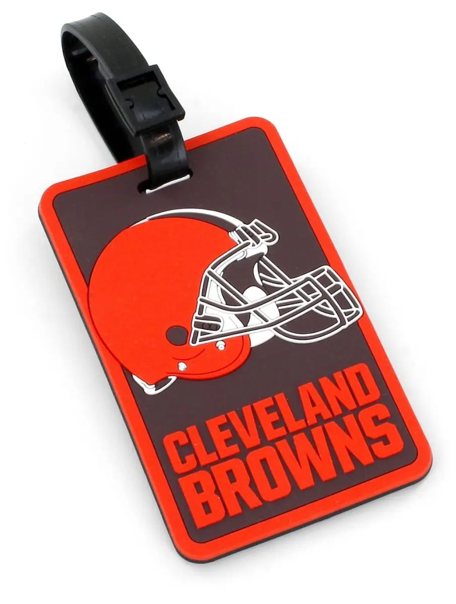 aminco NFL Cleveland Browns Bag Tag | Vibrant Luggage Identifier, High-Quality PU Leather, Adjustable Strap - main product image