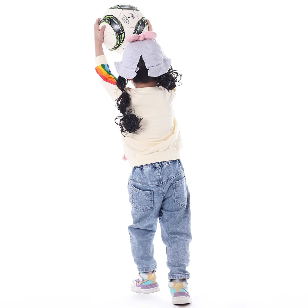 BINIDUCKLING Baby Crew Neck Rainbow Sweatshirt Girls 18 Months | Breathable Cotton Blend for Toddler Comfort - view 6