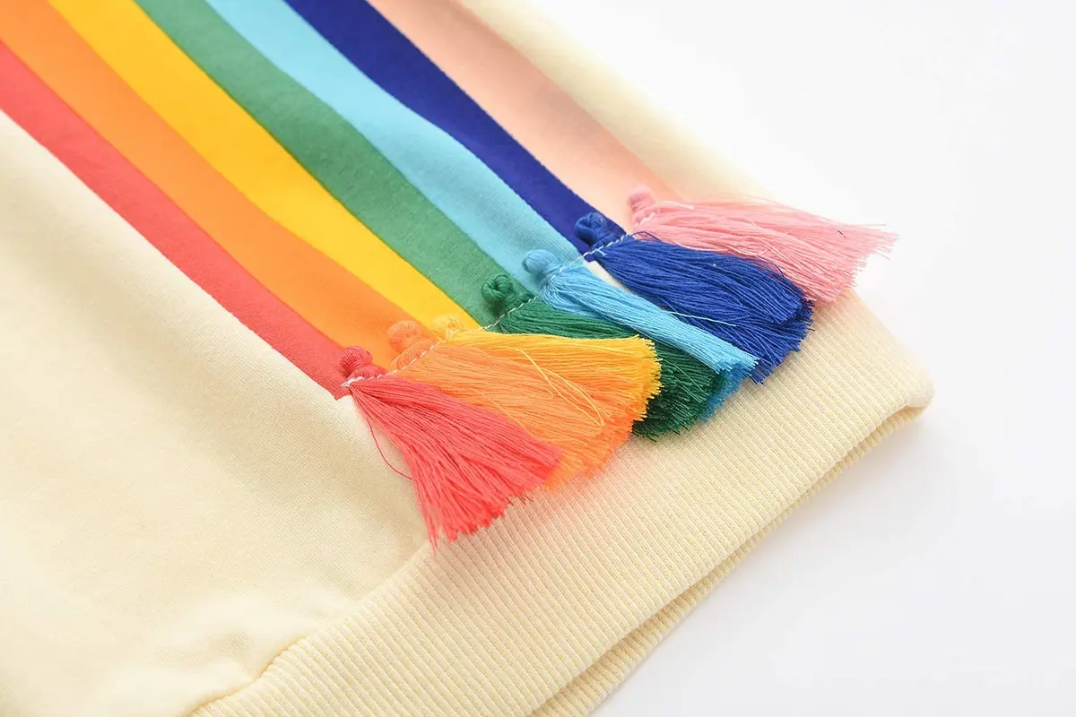 BINIDUCKLING Baby Crew Neck Rainbow Sweatshirt Girls 18 Months | Breathable Cotton Blend for Toddler Comfort - view 8