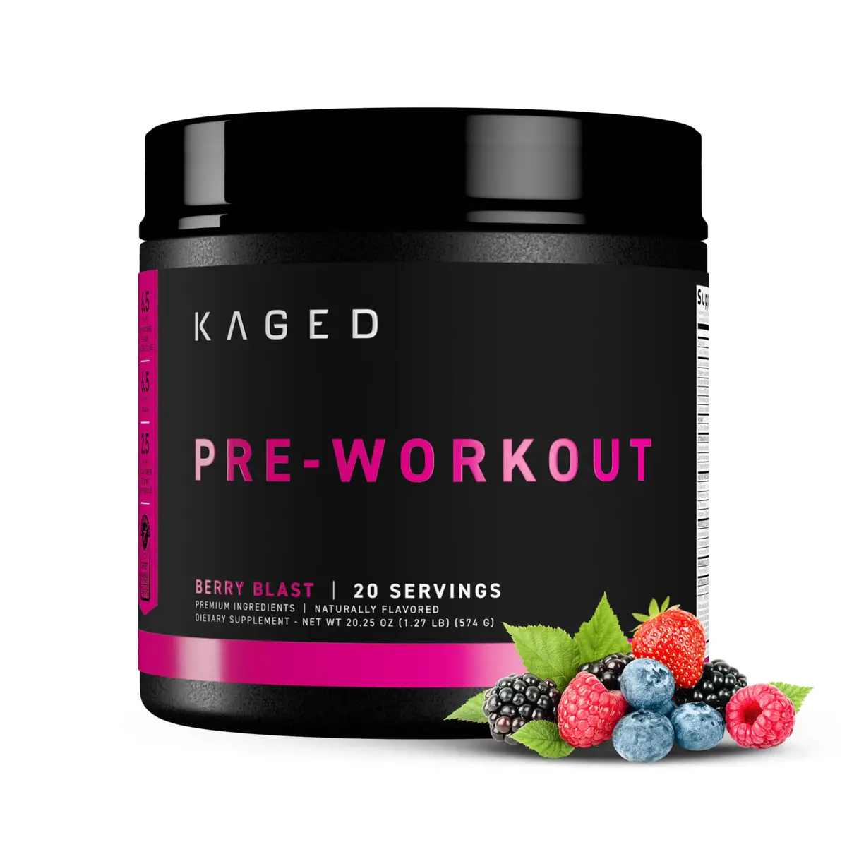 Kaged Original Pre Workout Powder | Berry Blast | 20 Servings | Supports Focus & Muscle Pumps - main product image