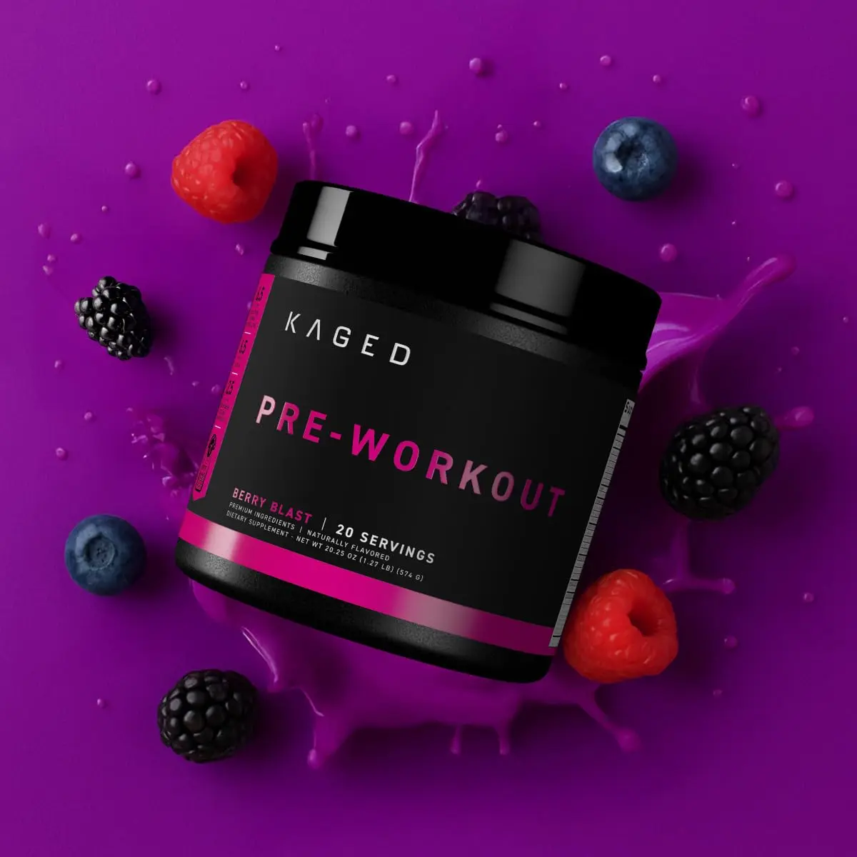 Kaged Original Pre Workout Powder | Berry Blast | 20 Servings | Supports Focus & Muscle Pumps - view 7