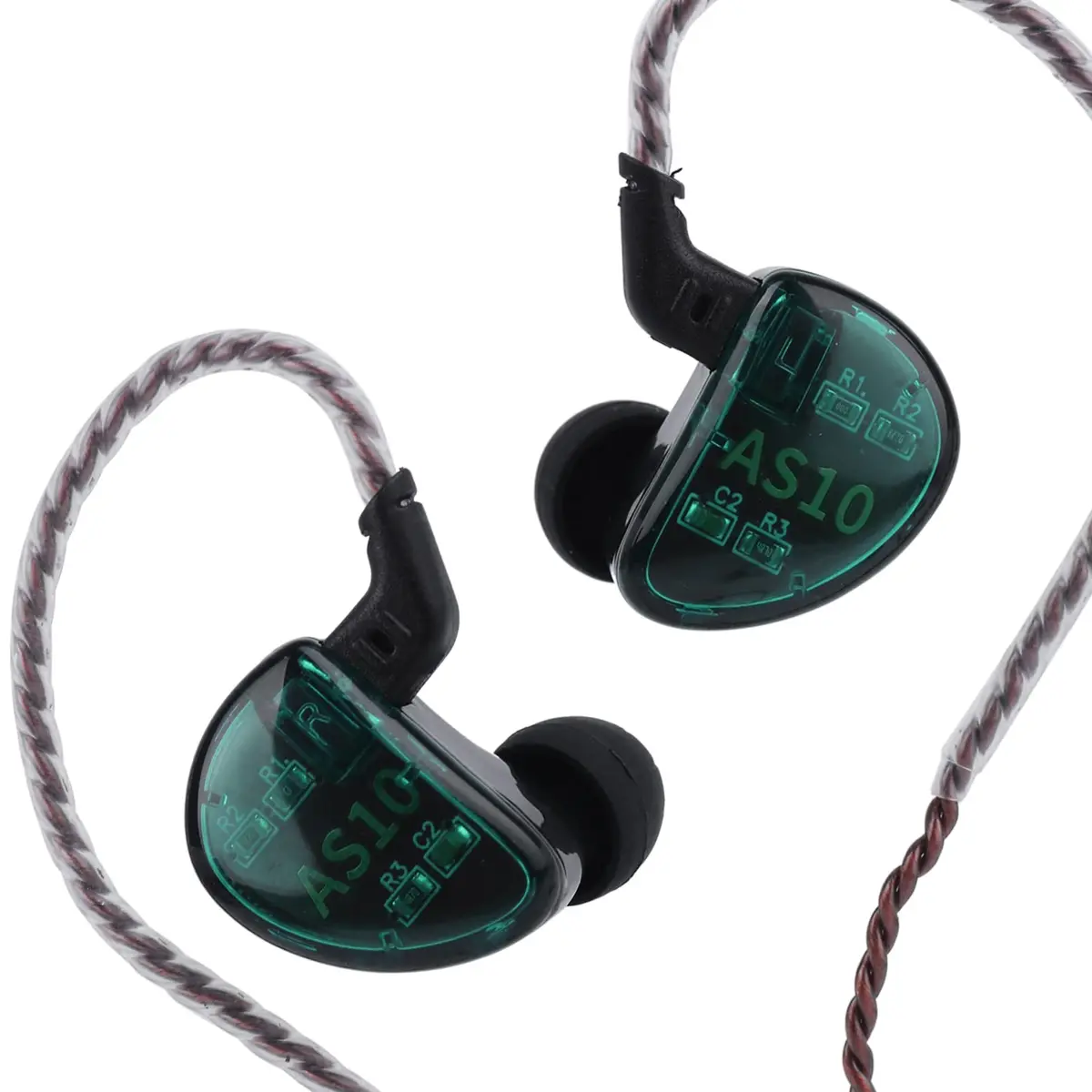 Linsoul KZ AS10 5BA HiFi Stereo In-Ear Monitor Earphones | Detachable 3.5mm Cyan - view 4