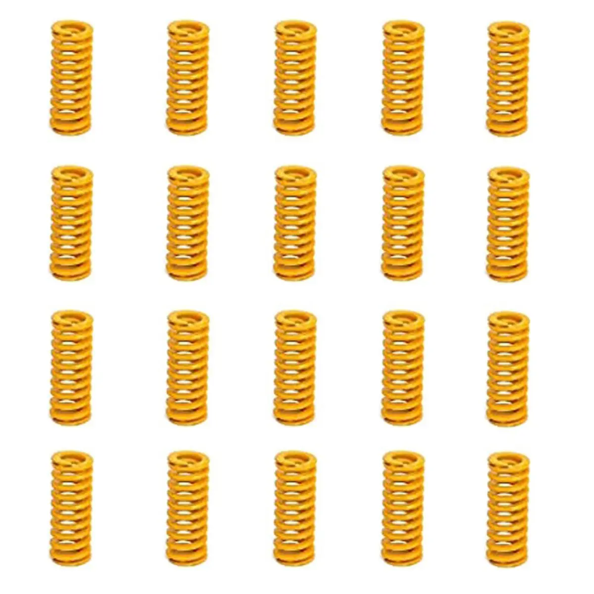Orgrimmar Yellow 20pcs Compression Mould Die Spring 8mm OD x 20mm Long | Light Load Compression Springs - main product image
