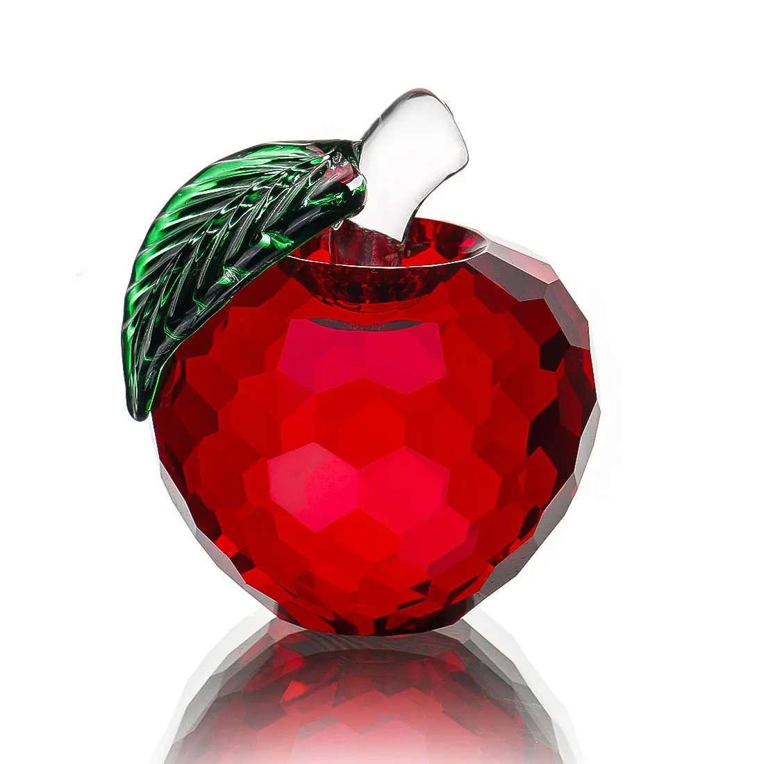 H&D HYALINE & DORA 40mm Red Crystal Apple Paperweight Christmas Eve Decor | Elegant Gift for Office & Home - main product image