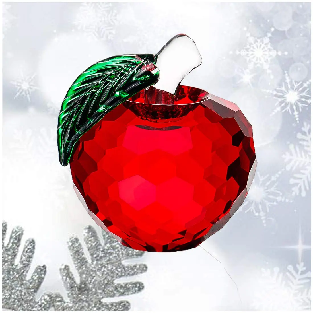 H&D HYALINE & DORA 40mm Red Crystal Apple Paperweight Christmas Eve Decor | Elegant Gift for Office & Home - view 4
