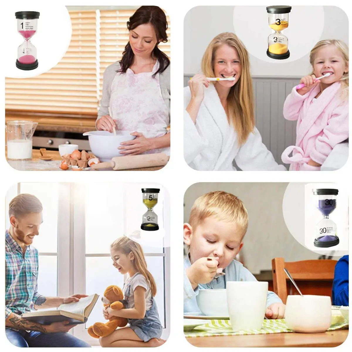 KSM UP Sand Timer 6 Colors Hourglass 1/3/5/10/15/30 Minutes | Colorful, Shock-Resistant Kids & Classroom Timer - view 5